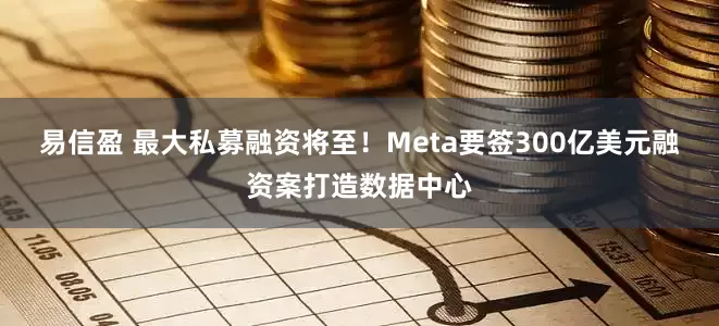 易信盈 最大私募融资将至！Meta要签300亿美元融资案打造数据中心
