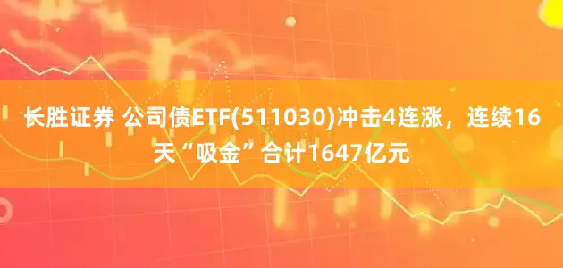 长胜证券 公司债ETF(511030)冲击4连涨，连续16天“吸金”合计1647亿元